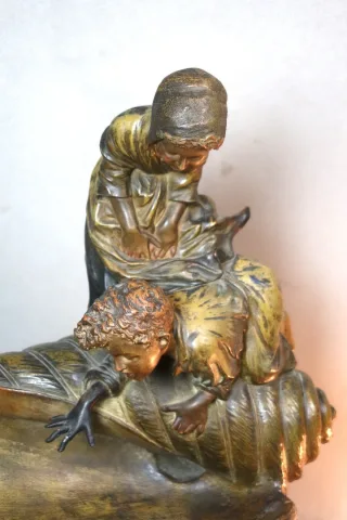 Sculpture en terre cuite formant lampe
