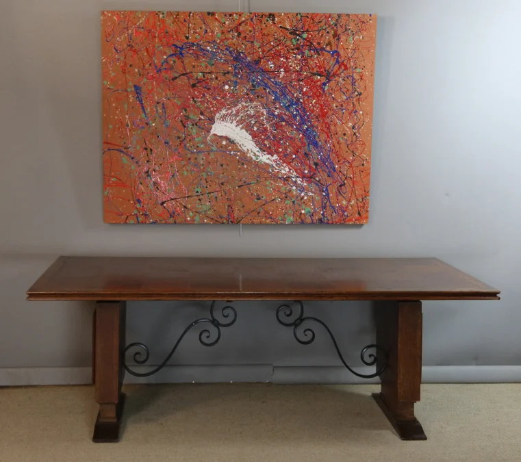 Grande table en chêne Art Déco