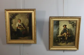 PAIR OF PAINTINGS signed A LEONARD