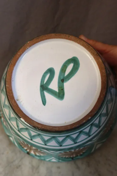 Keramik-Salatschüssel, signiert von Robert Picault