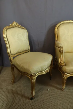 SALON EN BOIS DORE — Bon état