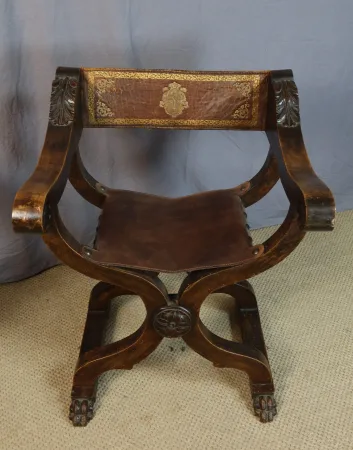 FAUTEUILS CURULE XIX SIECLE — Bon état