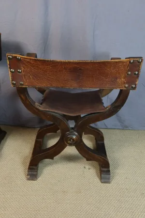 FAUTEUILS CURULE XIX SIECLE — Bon état