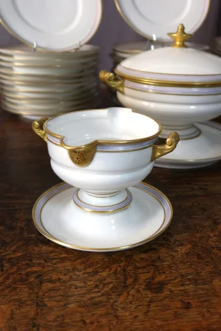 Service de table en porcelaine XIX 112 pièces signées Hache Pépin-Lehalleur — Very good condition