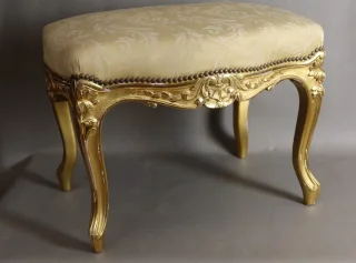 Vergoldeter Holzhocker