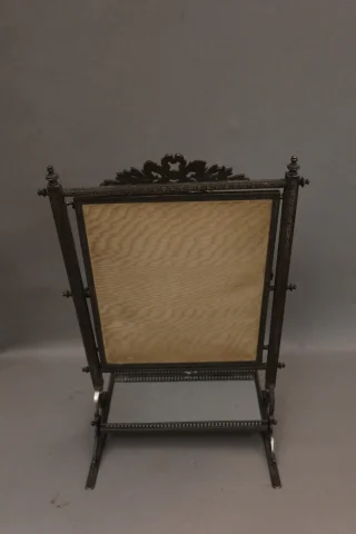 Silvered metal dressing table mirror — Good condition
