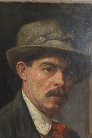 Zelfportret schilderij, 19e eeuw — Zeer goede staat
