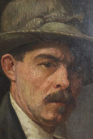 Zelfportret schilderij, 19e eeuw — Zeer goede staat