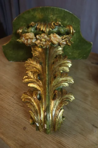 Pair of painted and gilt wood consoles, 20th century — Very good condition