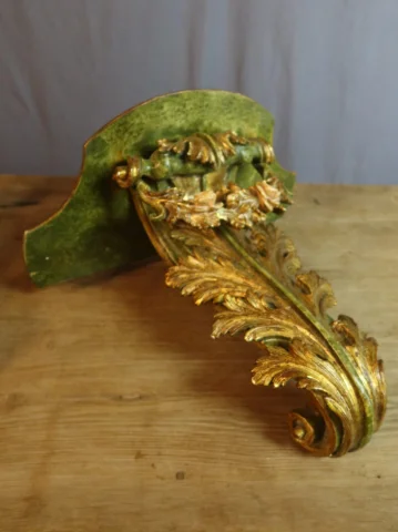 Pair of painted and gilt wood consoles, 20th century — Very good condition
