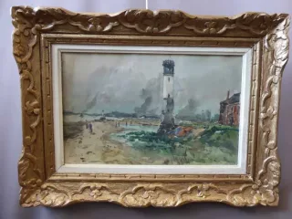 L'ACQUERELLO DEL FARO DI HONFLEUR FIRMATO LAVOINE