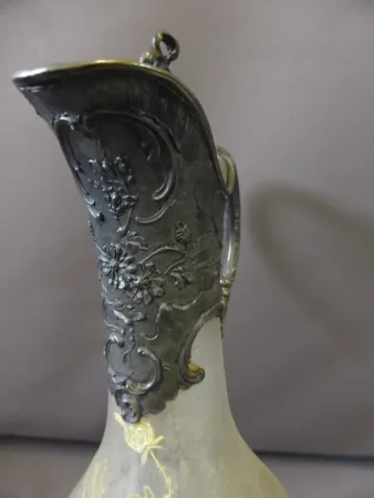 SILBERPLATTE UND GLAS EWER