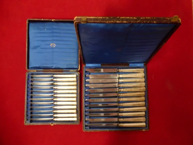 Ménagère de 24 couteaux montés en argent massif