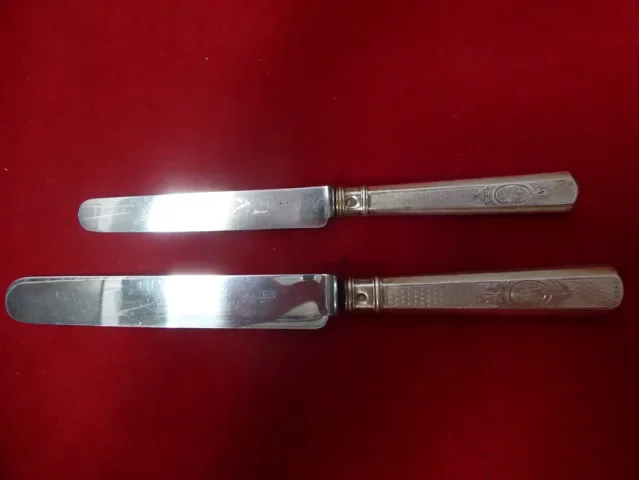 Ménagère de 24 couteaux montés en argent massif