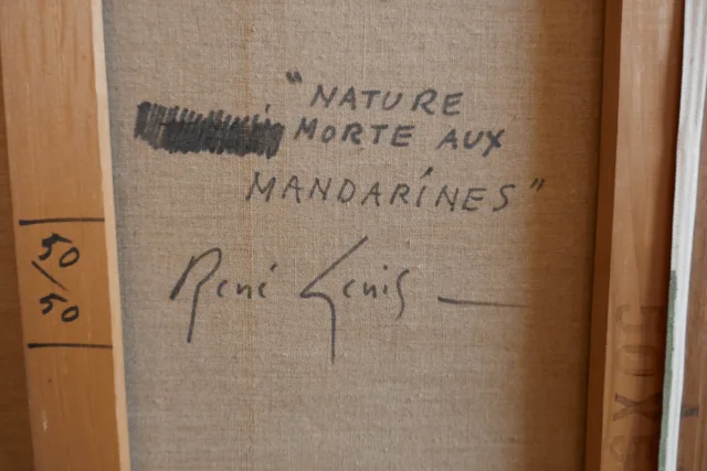 René GENIS (1922-2004)  "Nature morte aux mandarines"