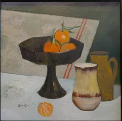 René GENIS (1922-2004)  "Still life with mandarins"