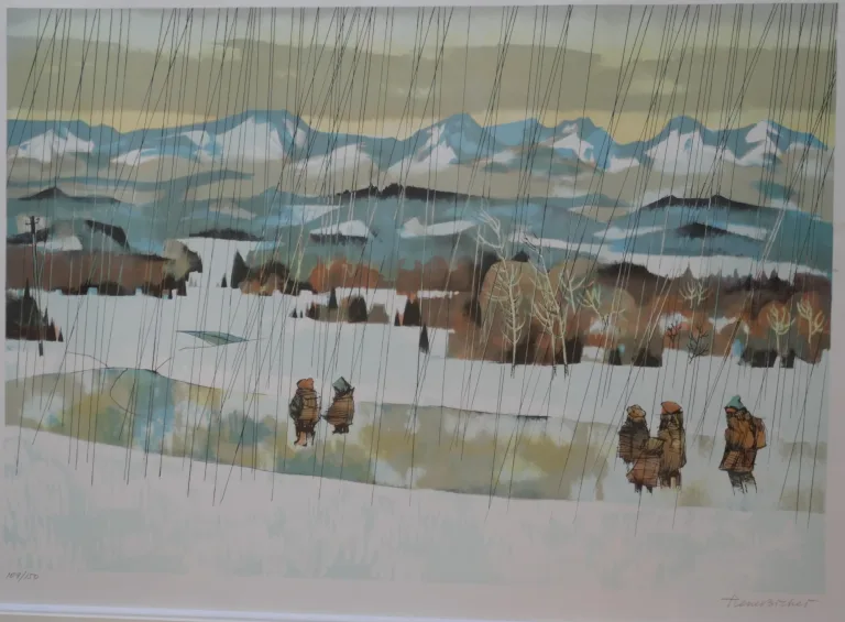 Pierre BICHET (Pontarlier 1922-2008)   "The return of schoolchildren"
