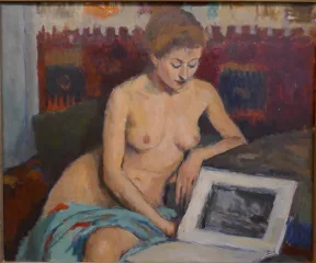 Charles Emmanuel JODELET (1883-1973) "Naked reading"