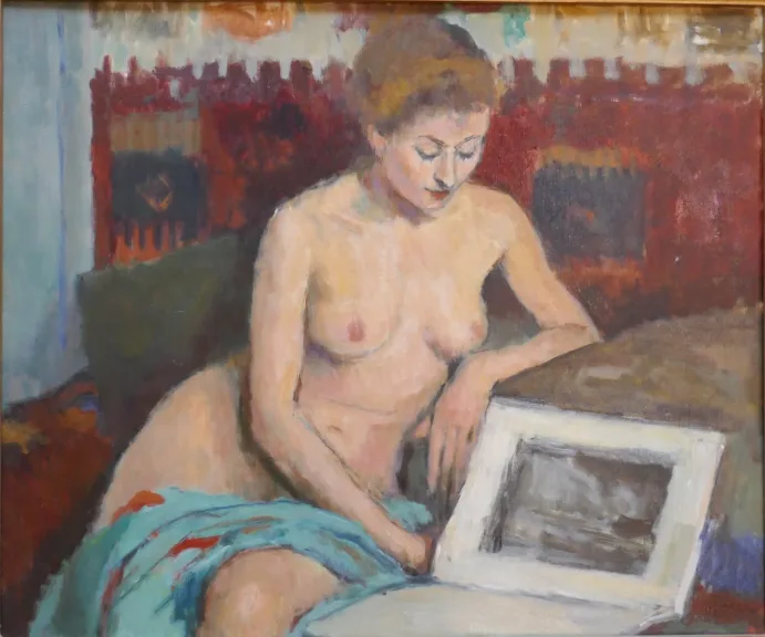 Charles Emmanuel JODELET (1883-1973) "Naked reading"