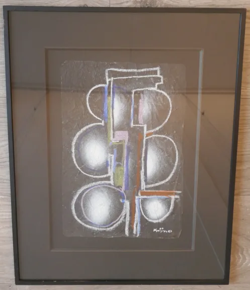 Ladislas KIJNO (1921-2012) Mixed media on crumpled paper. Original work.