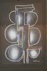 Ladislas KIJNO (1921-2012) Mixed media on crumpled paper. Original work.