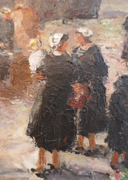 Jeanne Judith CROULARD (XIX / XX) "Market Scene in Brittany"