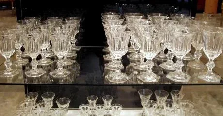 Crystal of Val Saint Lambert set of glasses. 97pieces. Circa 1840