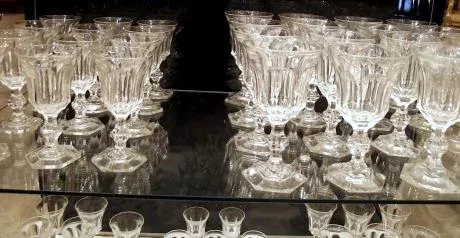 Crystal of Val Saint Lambert set of glasses. 97pieces. Circa 1840