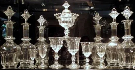 Crystal of Val Saint Lambert set of glasses. 97pieces. Circa 1840