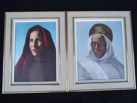 ANGLADA PINTO Luis (1973-1946) Oriëntalistische portretten van mannen en vrouwen. Getekend