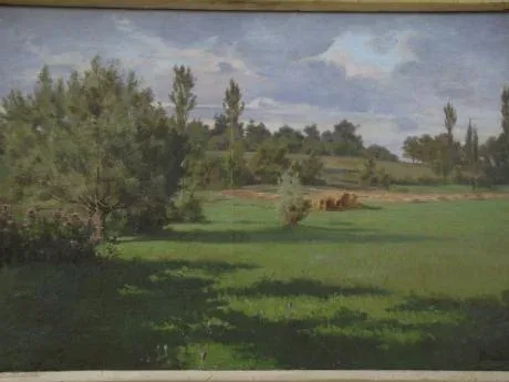 Leon Boudot ( Besançon 1851 - 1928 )  Les moissons  HST 38/57 cm