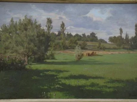Leon Boudot ( Besançon 1851 - 1928 )  Les moissons  HST 38/57 cm