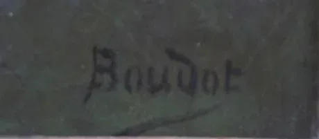 Leon Boudot ( Besançon 1851 - 1928 )  Les moissons  HST 38/57 cm