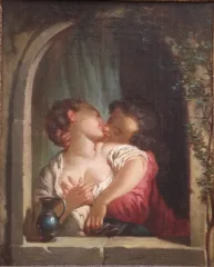 "Le baiser " ou " Petite Scène Libertine du XVIIIème siècle"