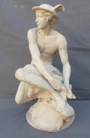 "Mercure attachant ses talonnières" d'après Jean-Baptiste PIGALLE (1714-1785) Edition MOUGIN Nancy 1906