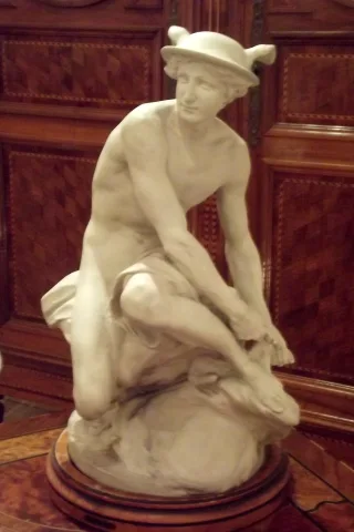 "Mercure attachant ses talonnières" d'après Jean-Baptiste PIGALLE (1714-1785) Edition MOUGIN Nancy 1906