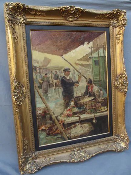 Gustavo PISANI - " Le marché aux poissons à Naples"