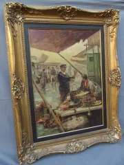 Gustavo PISANI - " Le marché aux poissons à Naples"