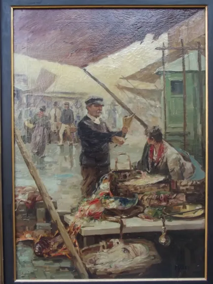 Gustavo PISANI - " Le marché aux poissons à Naples"