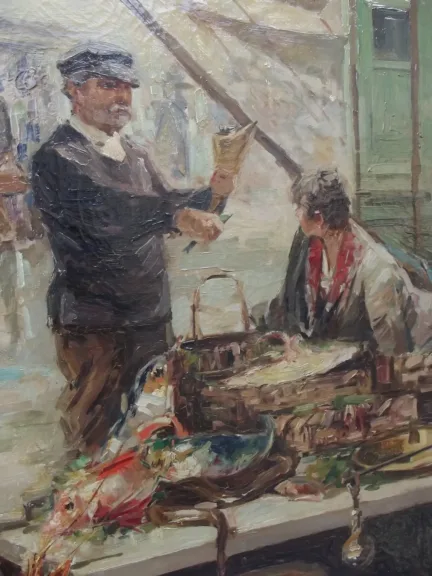 Gustavo PISANI - " Le marché aux poissons à Naples"