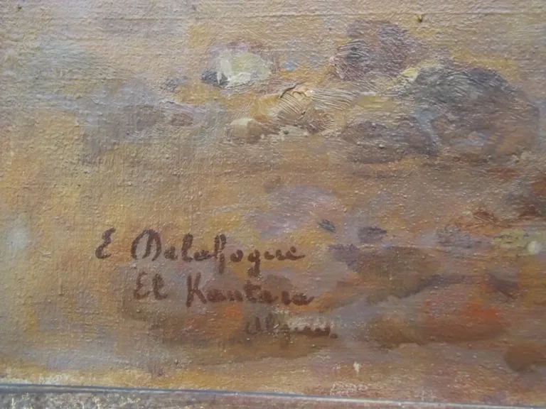 Eugène Jules DELAHOGUE "El Kantara-Algérie" Paysage Orientaliste.