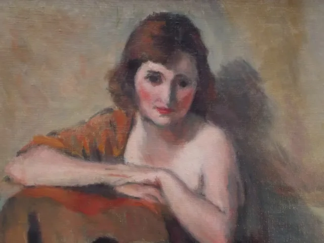 Charles Emmanuel JODELET (Augerans 1883 - Paris 1973) Young woman with guitar