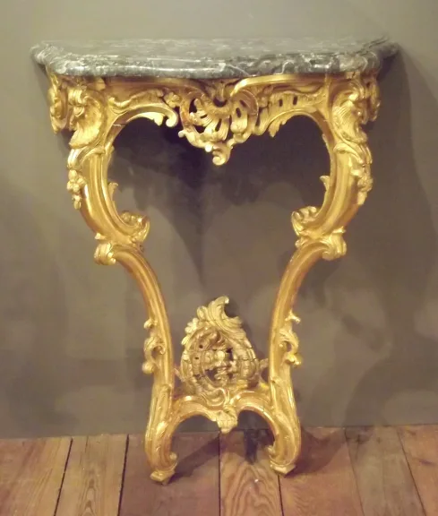 Rare Pair of Console applica giltwood Regency. (XVIII secolo)