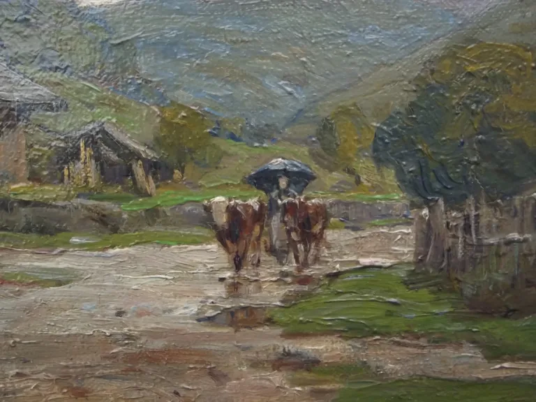 Clovis Frédéric TERRAIRE (Marseille 1858 - Lyon? 1931) "Zurück im Regen"