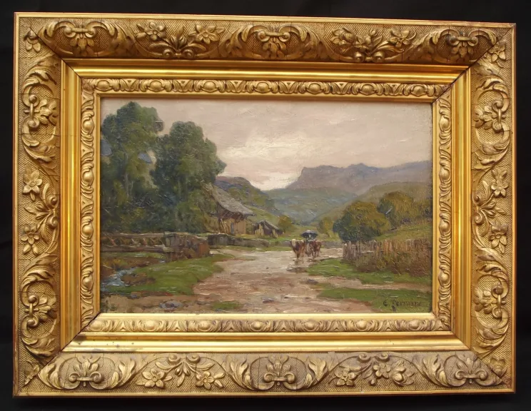 Clovis Frédéric TERRAIRE (Marseille 1858 - Lyon? 1931) "Zurück im Regen"