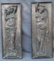 Nach Jean Goujon (1510-1572) Basreliefs in Bronze-Nymphen des Unschuldigen Brunnens (Paris)