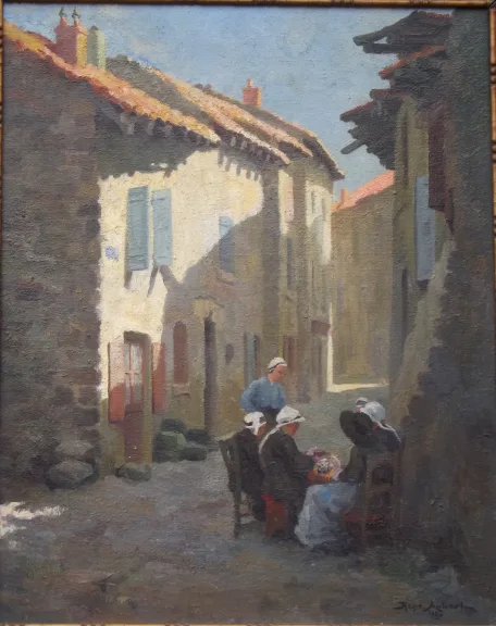 René Louis Aubert (La Loupe (Eure und Loire) 1894 - Versailles 1977) "Dorfszene in Südfrankreich" 1926