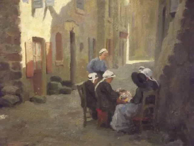René Louis Aubert (La Loupe (Eure et Loire) 1894 - Versailles 1977) "Dorpsscène in Zuid-Frankrijk" 1926