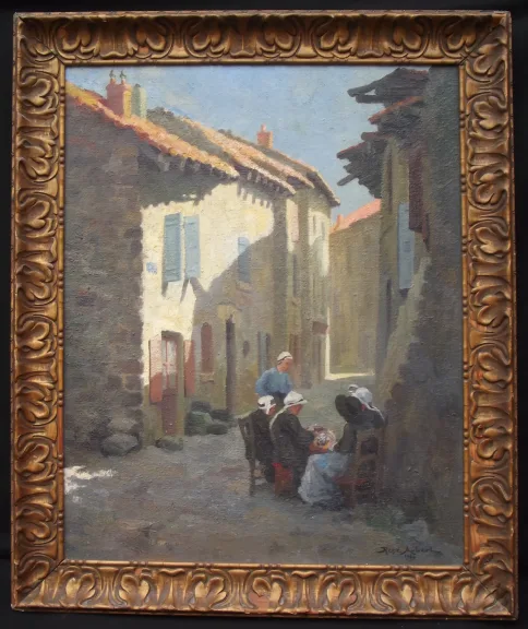 René Louis Aubert (La Loupe (Eure und Loire) 1894 - Versailles 1977) "Dorfszene in Südfrankreich" 1926