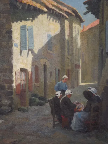 René Louis Aubert (La Loupe (Eure und Loire) 1894 - Versailles 1977) "Dorfszene in Südfrankreich" 1926